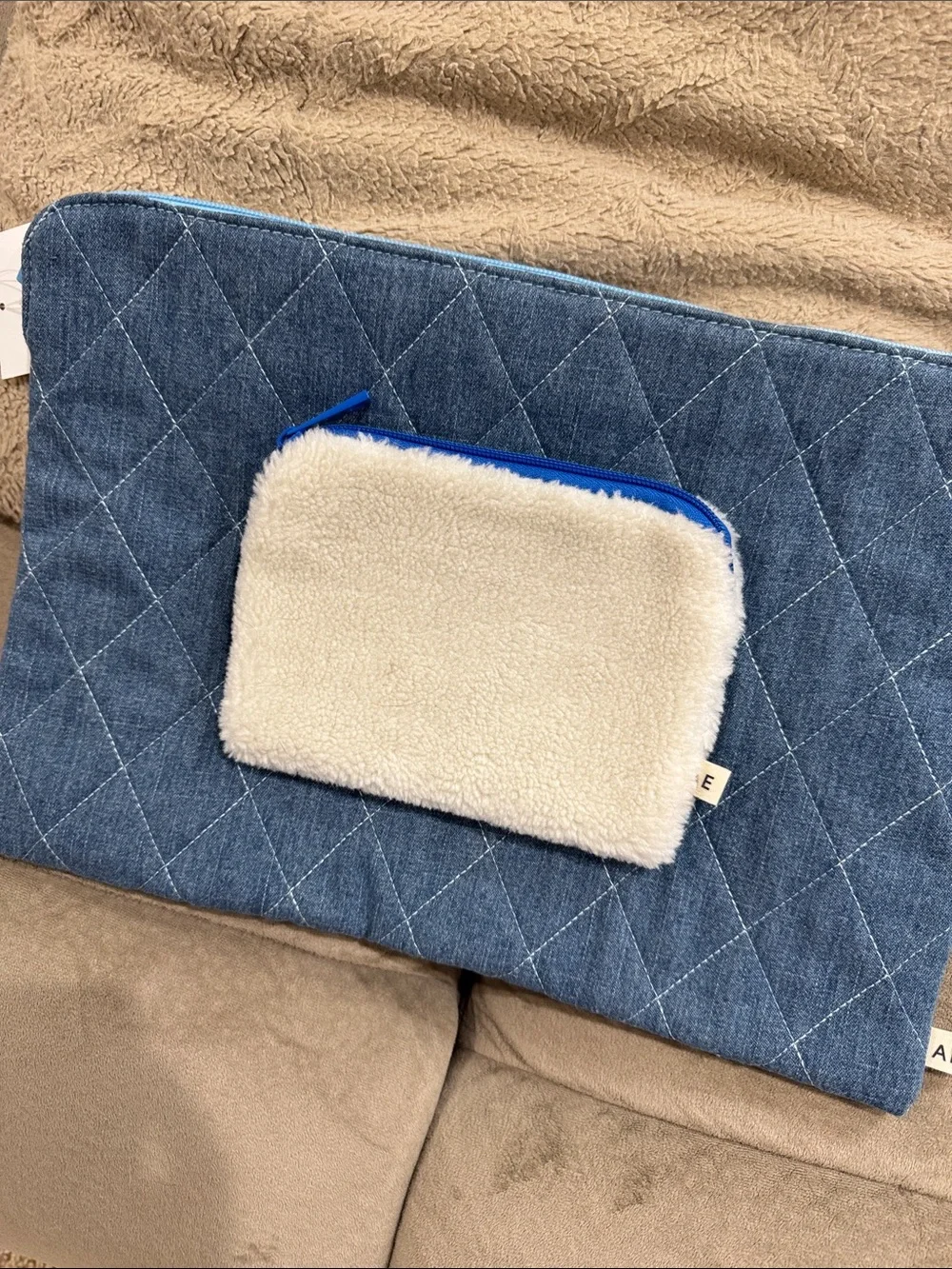 American Eagle Outfitters Quilted Denim Laptop Sleeve - Blue